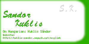 sandor kuklis business card